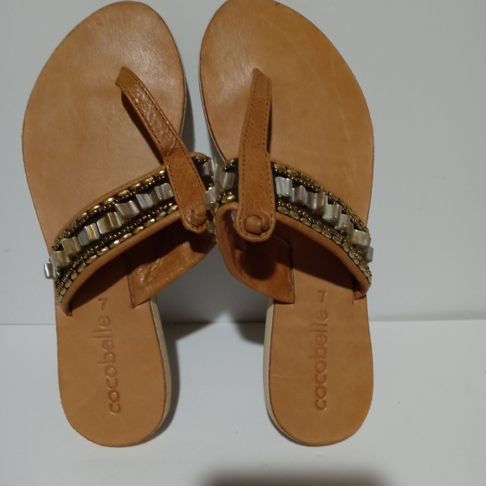 Cocobelle sandals Abalone shell on straps